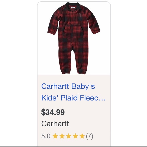 Carhartt Plaid Fleece Coverall 12M - Picture 3 of 5